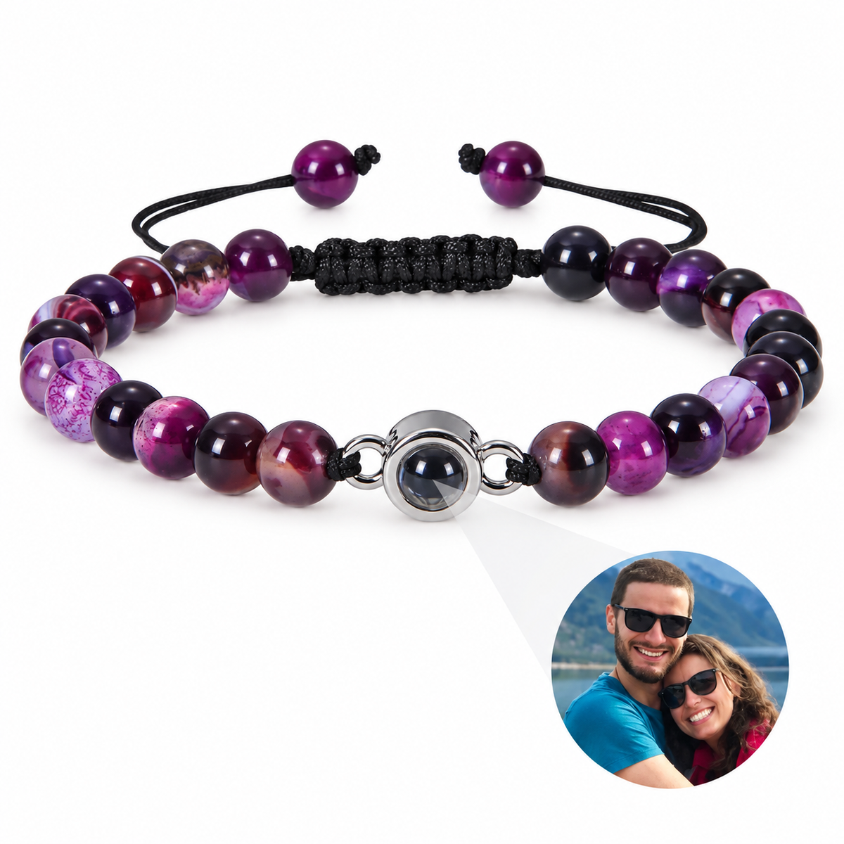 Personalized Patterned Beads Photo Bracelet
