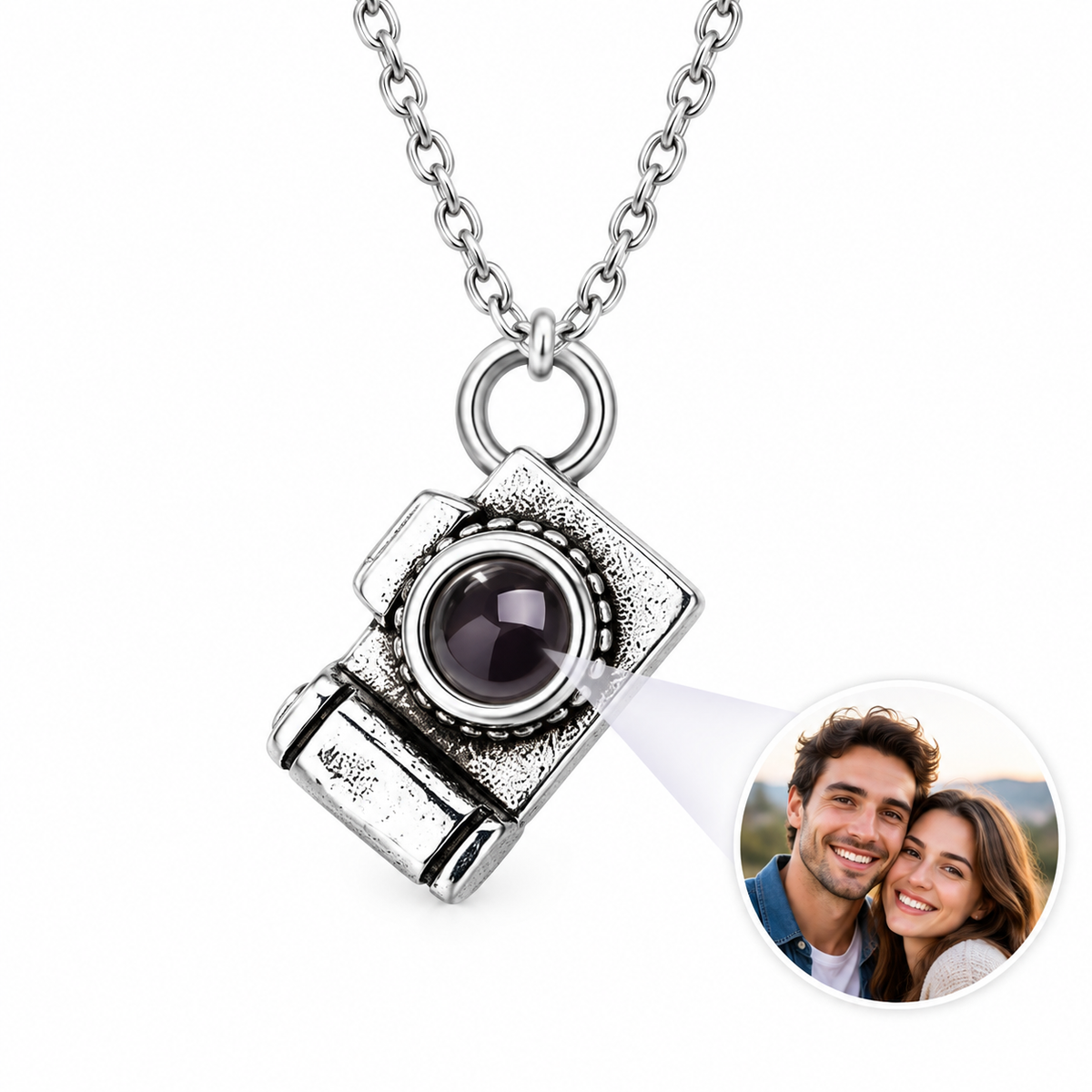 Personalized Vintage Camera Photo Necklace
