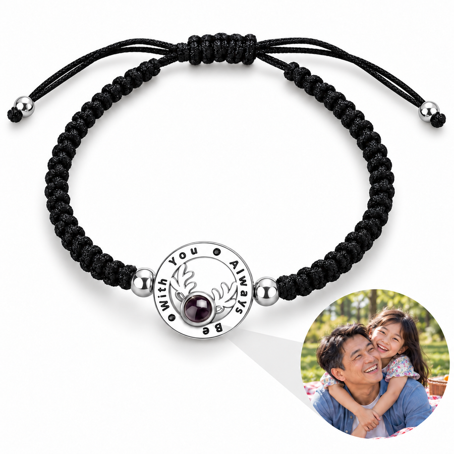 Personalized Always With You Antler Photo Bracelet