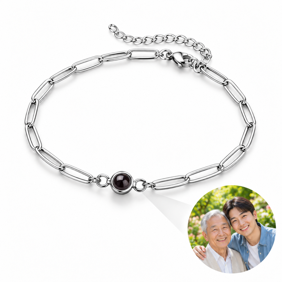 Personalized Paperclip Chain Photo Bracelet