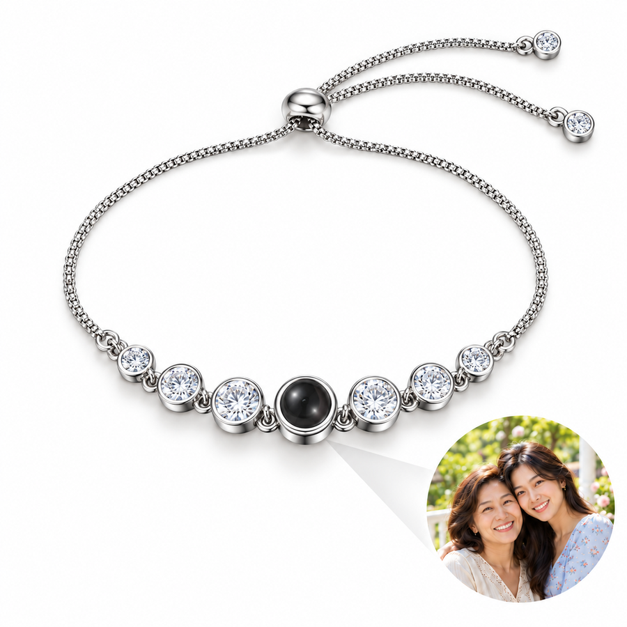 Personalized Graduated Sparkle Photo Bracelet