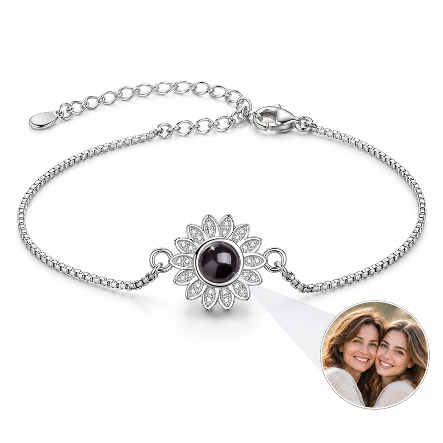 072 sunflower photo bracelet main-white