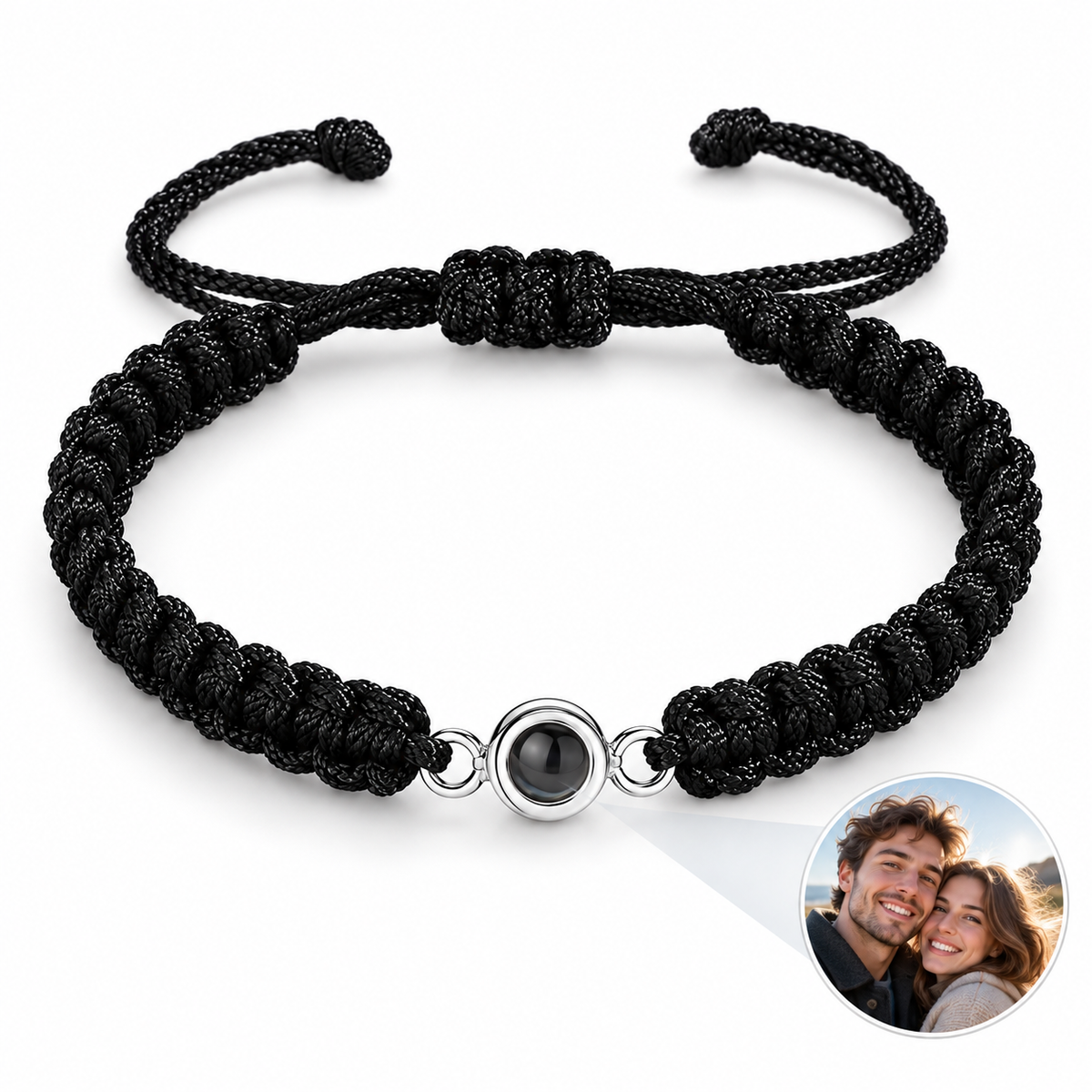 Personalized Macrame Photo Bracelet