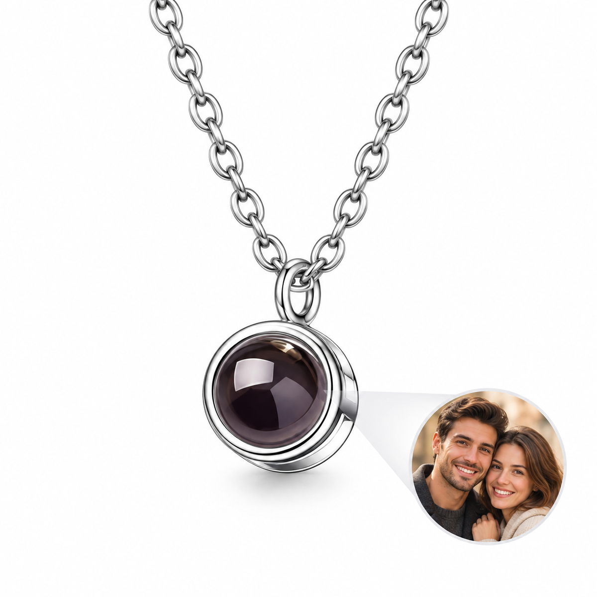 Personalized Minimalist Round Photo Necklace