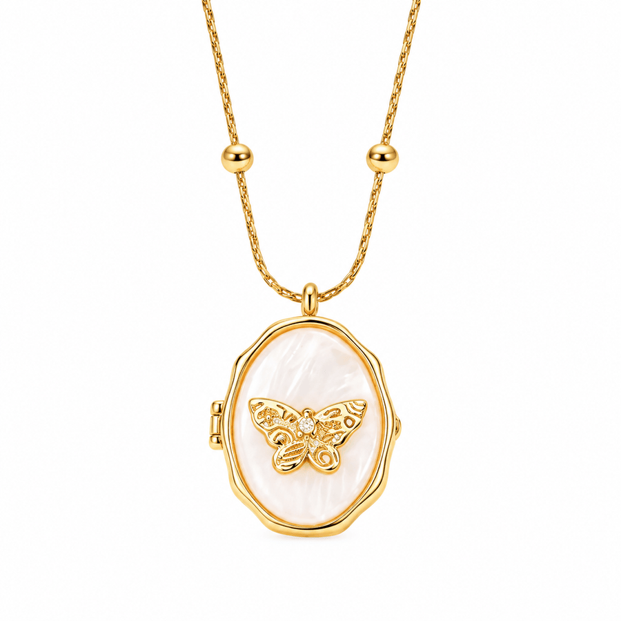 White background locket opening and closing
